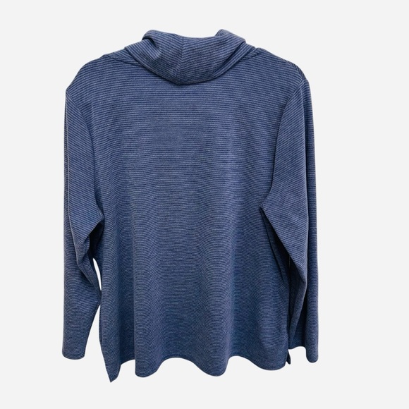 Chico’s super soft blue striped cowl neck pullover sweater Size XL - Picture 7 of 11